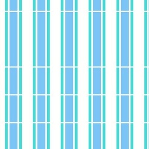 Blue and green stripe, checker stripe, broken lines, vintage stripe, check, in large scale