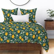 {Textured} Lemon Tree - Night, Dark Teal (XL)