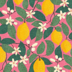 {Textured} Lemon Tree - Hot Pink (XL)