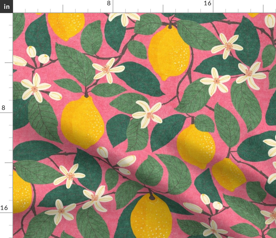 {Textured} Lemon Tree - Hot Pink (XL)