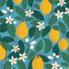 {Textured} Lemon Tree - Azure Blue (XL)