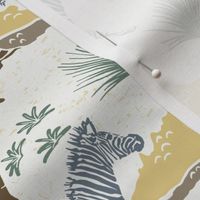 Golden Savannah Zebras - Exquisite Wildlife Tapestry in Sunlit Hues