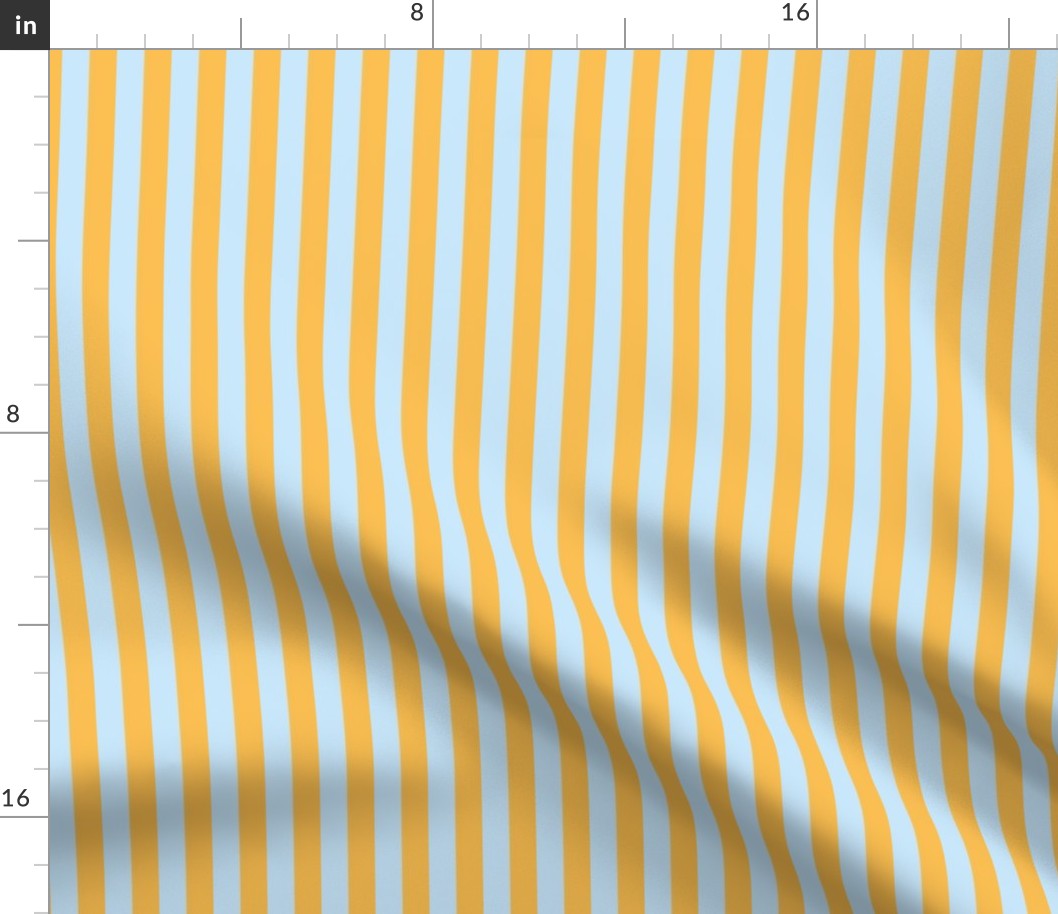 Dandelion yellow and pale aqua_0.5 inch stripes