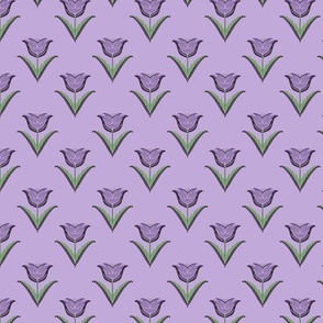 Tulip and stars - purple and green - small 