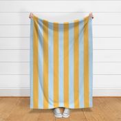 Dandelion yellow and pale aqua_4 inch stripes