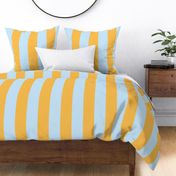 Dandelion yellow and pale aqua_4 inch stripes