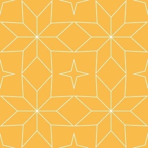 Moroccan Star 2 - Golden Yellow and White