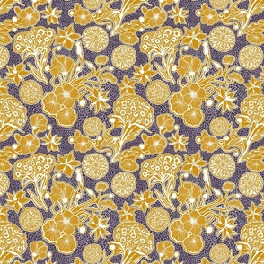 Sweet Bloom Mustard_Purple Medium 