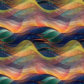 ABSTRACT SEA OCEAN SUNSET STACKED TRANSPARENT WAVES FLWRHT