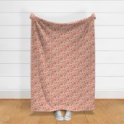 Scandi folk floral / orange / cream