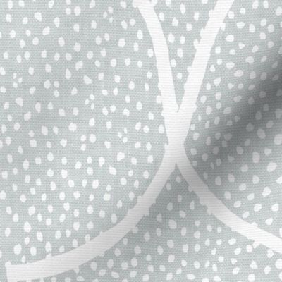 Dotted Half Arches White on Soft Grey