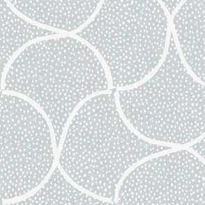 Dotted Half Arches White on Soft Grey