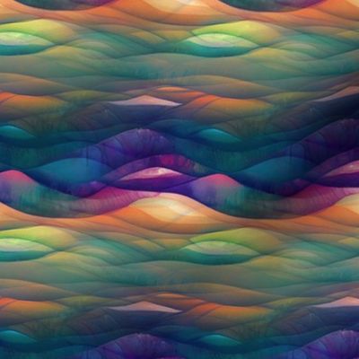 ABSTRACT SEA OCEAN SUNSET MULTICOLOR WAVES FLWRHT