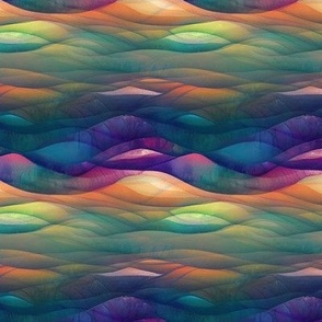 ABSTRACT SEA OCEAN SUNSET MULTICOLOR WAVES FLWRHT