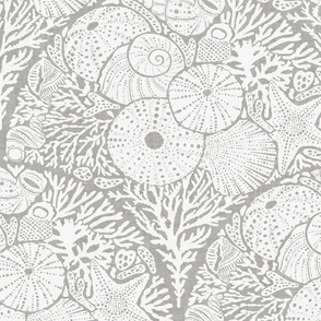 Arched Corals White on Linen Grey