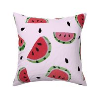 Summer Watermelon Slices half-drop on Pink - Large