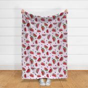 Summer Watermelon Slices half-drop on Pink - Large