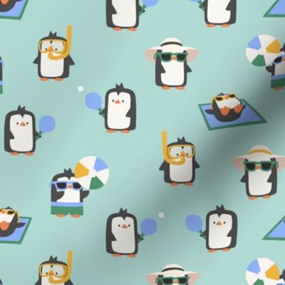 Summer Penguins - mint - LAD24