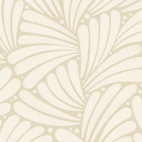  fireworks shapes - abstract leaves - beige / cream (large scale)