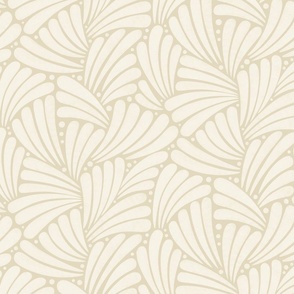  fireworks shapes - abstract leaves - beige / cream (medium scale)