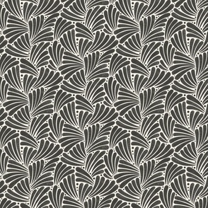  fireworks shapes - abstract leaves - black and white (small scale)