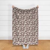 Dark-chocolate-brown-and-medium-brown-boo-in-retro-beige-speech-bubbles-XL-jumbo