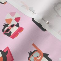 Summer Penguins - pink - LAD24