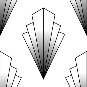White and Black Art Deco Diamond | Large