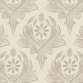 small scale // classic botanical line art - grey brown_ pale grey chalk 02