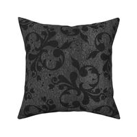 Dark Gray Vintage Grunge Damask