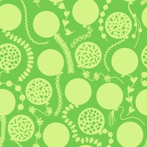 M - Green Party Balloons – Lime Confetti Birthday Celebration