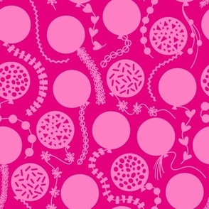 M - Pink Party Balloons – Magenta Confetti Birthday Celebration