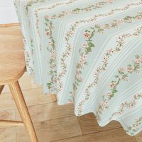 Exquisite Marie Antoinette grandmillennial Inspired Nostalgic Flower Tendrils And Vertical Stripes Garden: Antique Preppy Floral Garden, Springflowers, Vintage Wallpaper soft spring green