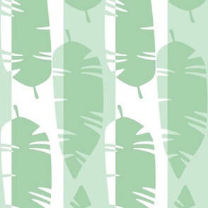 Mod Retro Tropical Leaves Beach Pattern in Muted Mint Green Colors