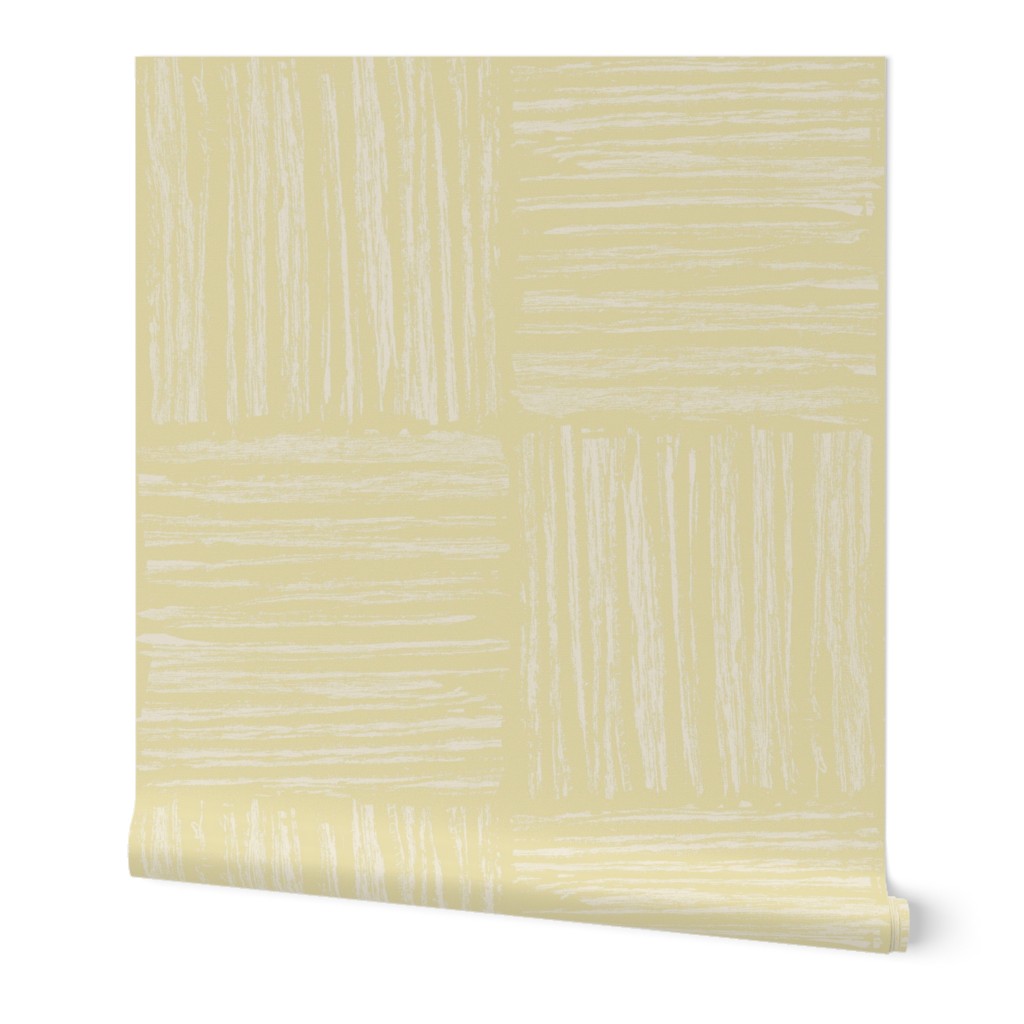 Large Textured Square Checkerboard Benjamin Moore _Beacon Hill Damask Sunny Soft Yellow Green E5DBAB _Seashell Off White Silver Green EDE7D6 Subtle Modern Abstract Geometric