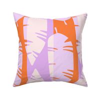 Mod Retro Tropical Leaves Beach Pattern in Bright Vibrant Red and Purple