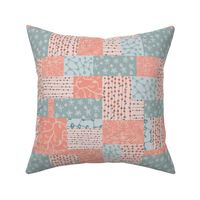 Scrappy Patchwork Soft Summer Palette Green Pink  and Peach