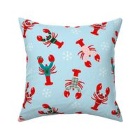 Lobsters in Holiday Sweaters Crustaceancore, red, green, blue - Large