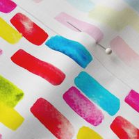 Color Party-Abstract Watercolor Marks on White-Small Scale