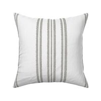 Thick Vertical Stripes White on Linen Grey