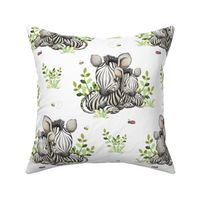 Zebra Safari Animals Baby Nursery Ladybug Bee Greenery 