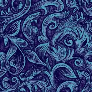 Purple Raven Swirls large scale