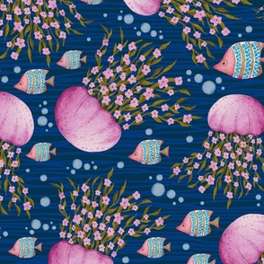 Floral JellyFish - Medium