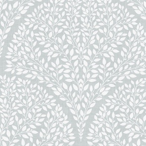 Arched Leaves White on Soft Grey
