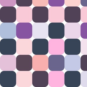 Muted Purple and Grey Grid on White Large Scale 