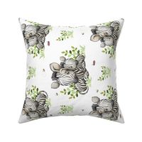 Zebra Safari Animals Zebra Baby Nursery Ladybug Bee Greenery