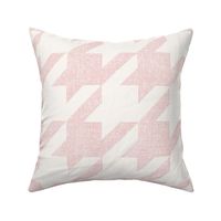 houndstooth_weave - all white_ true pink 02 - hand drawn textured geometric plaid