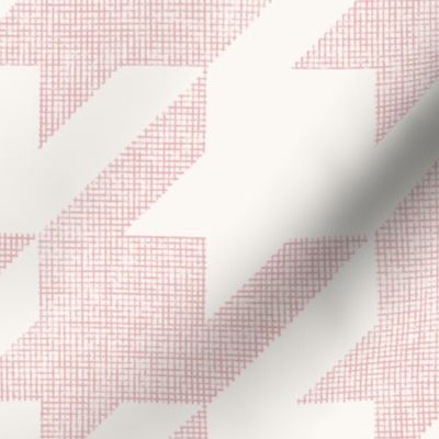 houndstooth_weave - all white_ true pink 02 - hand drawn textured geometric plaid