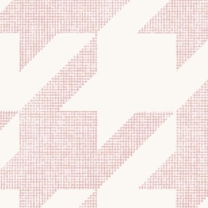 houndstooth_weave - all white_ true pink 02 - hand drawn textured geometric plaid