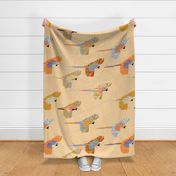 Modern, each Sunset Macaw Flight Pattern by martibetz